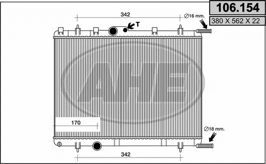 Radiator, engine cooling (106.154)