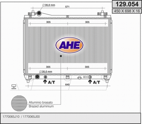 Radiator, engine cooling (129.054)