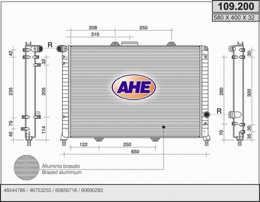 Radiator, engine cooling (109.200)