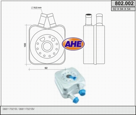 Oil Cooler, engine oil (802.002)