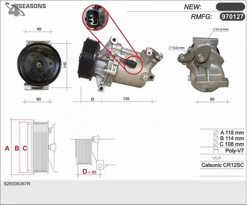 Compressor, air conditioning (970127)