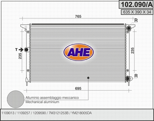 Radiator, engine cooling (102.090/A)