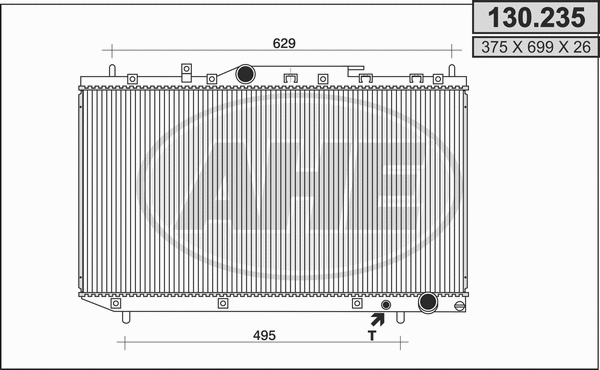 Radiator, engine cooling (130.235)