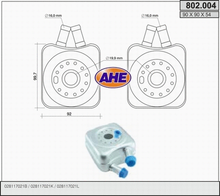 Oil Cooler, engine oil (802.004)