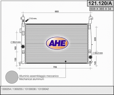 Radiator, engine cooling (121.120/A)