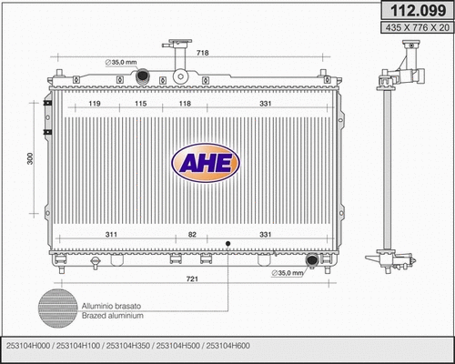 Radiator, engine cooling (112.099)