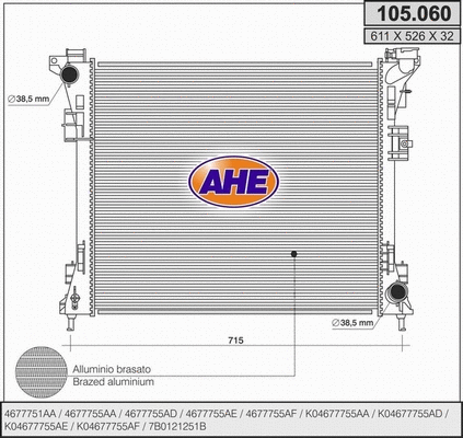 Radiator, engine cooling (105.060)