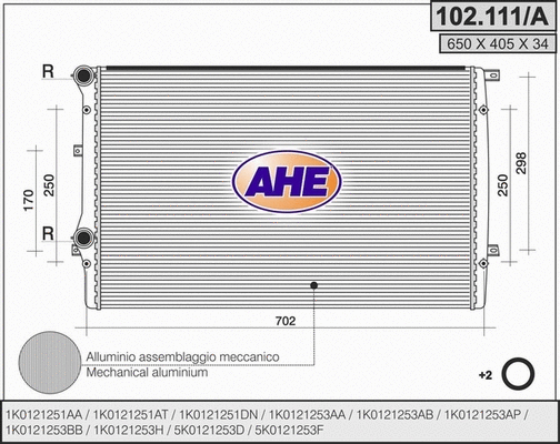 Radiator, engine cooling (102.111/A)