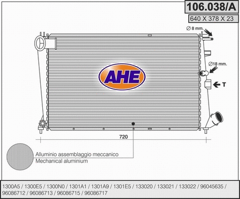 Radiator, engine cooling (106.038/A)