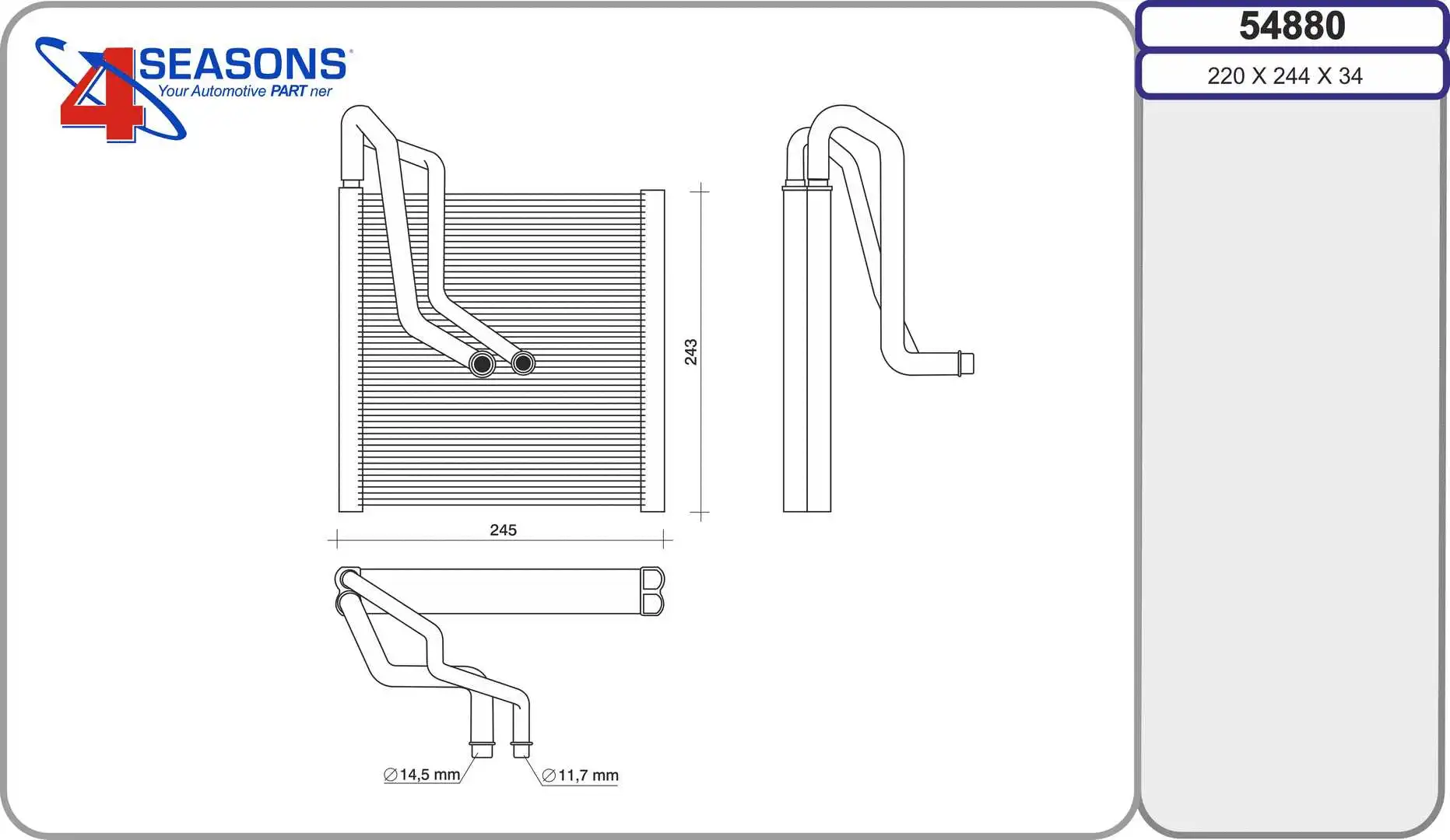 Evaporator, air conditioning (54880)