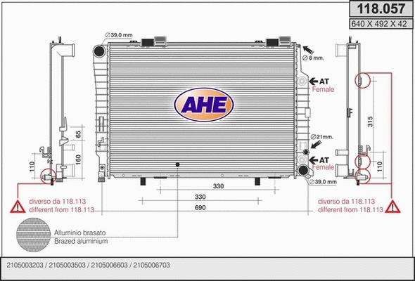 Radiator, engine cooling (118.057)