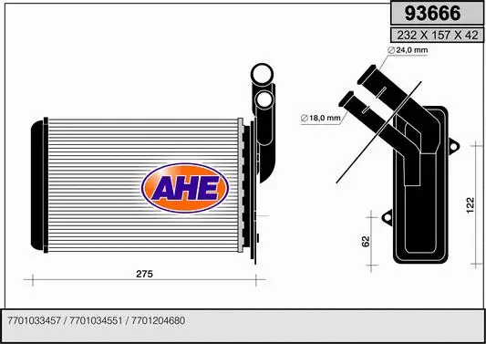 Heat Exchanger, interior heating (93666)