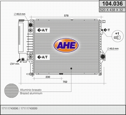 Radiator, engine cooling (104.036)