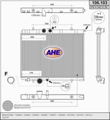 Radiator, engine cooling (106.103)