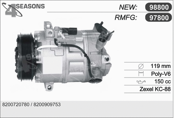 Compressor, air conditioning (97800)
