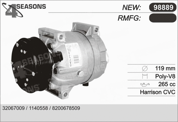 Compressor, air conditioning (98889)