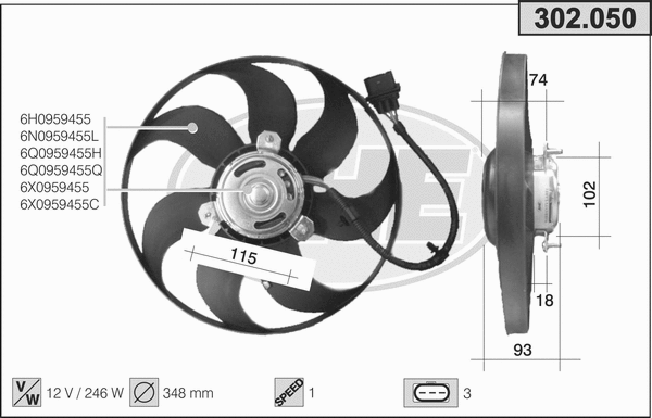 Fan, engine cooling (302.050)