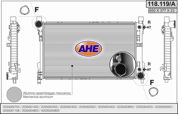 Radiator, engine cooling (118.119/A)
