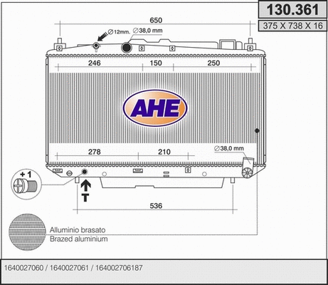 Radiator, engine cooling (130.361)