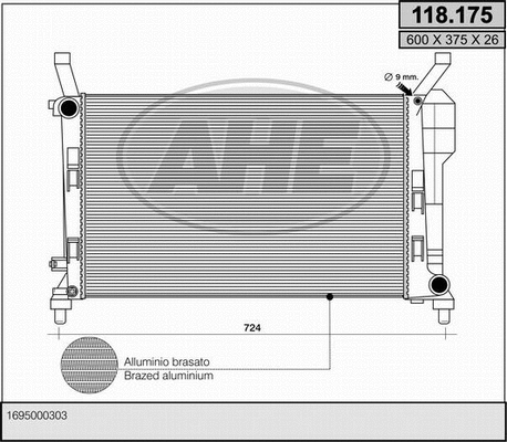 Radiator, engine cooling (118.175)
