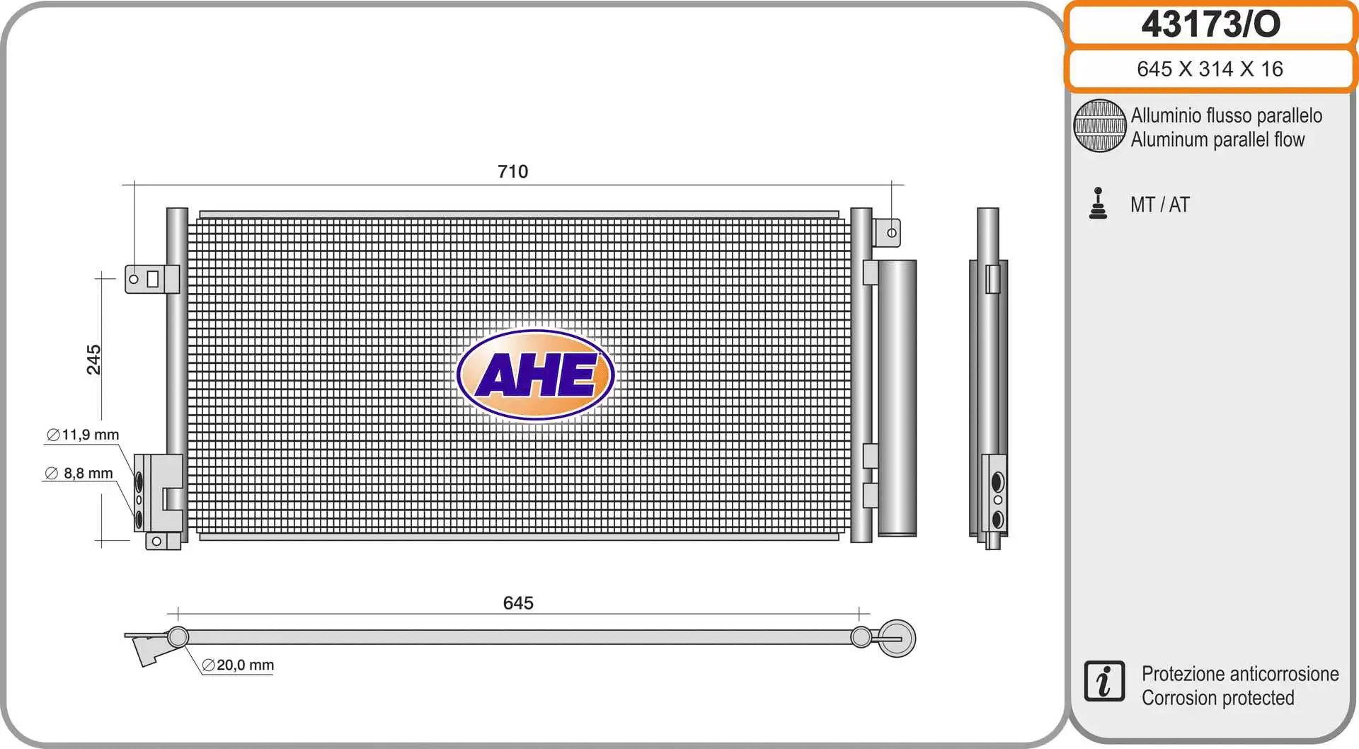 Condenser, air conditioning (43173/O)