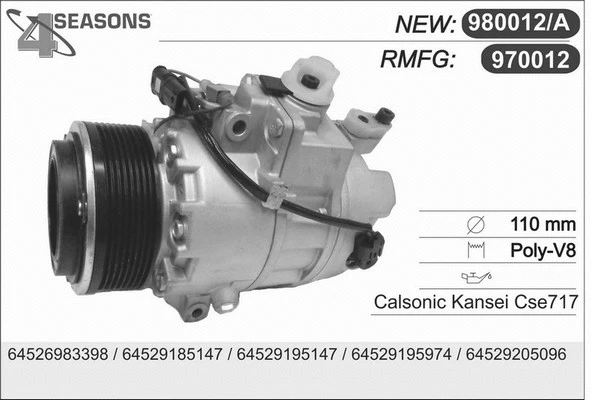 Compressor, air conditioning (970012)