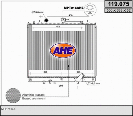 Radiator, engine cooling (119.075)