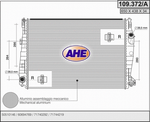 Radiator, engine cooling (109.372/A)