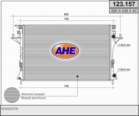 Radiator, engine cooling (123.157)