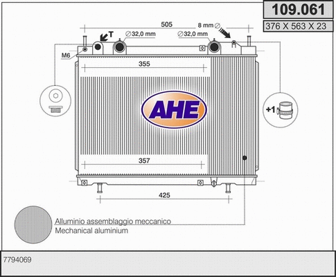 Radiator, engine cooling (109.061)