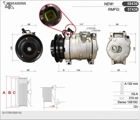Compressor, air conditioning (57436)