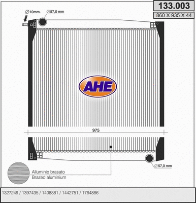 Radiator, engine cooling (133.003)