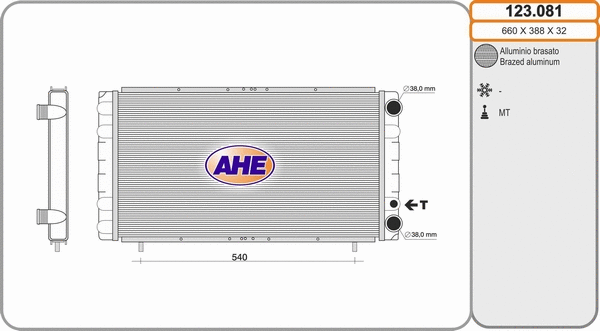 Radiator, engine cooling (123.081)
