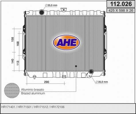 Radiator, engine cooling (112.026)