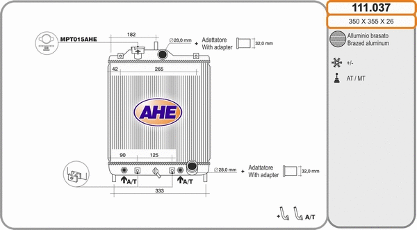 Radiator, engine cooling (111.037)