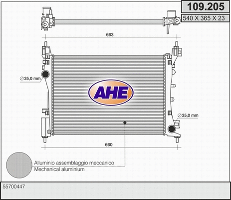 Radiator, engine cooling (109.205)