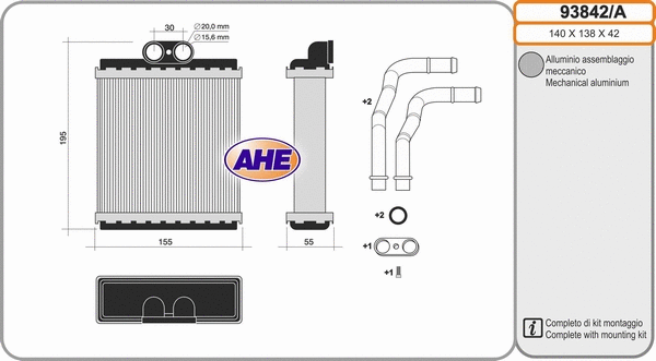 Heat Exchanger, interior heating (93842/A)