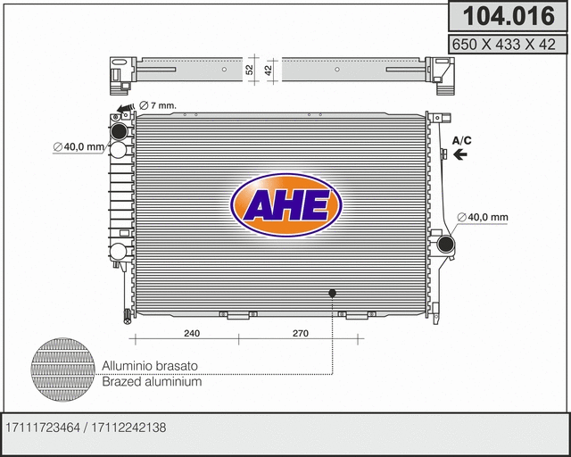 Radiator, engine cooling (104.016)