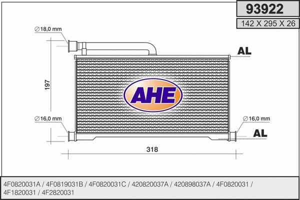 Heat Exchanger, interior heating (93922)