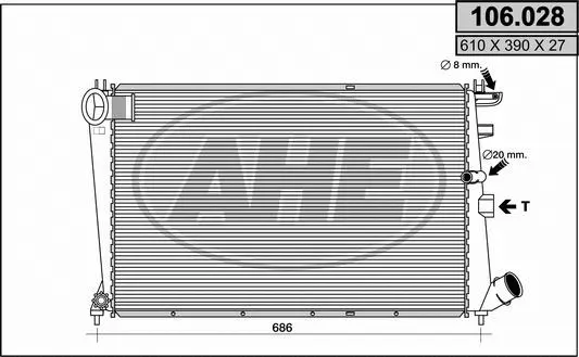 Radiator, engine cooling (106.028)