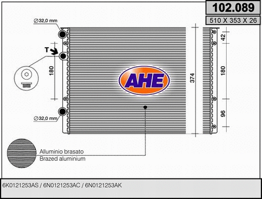 Radiator, engine cooling (102.089)
