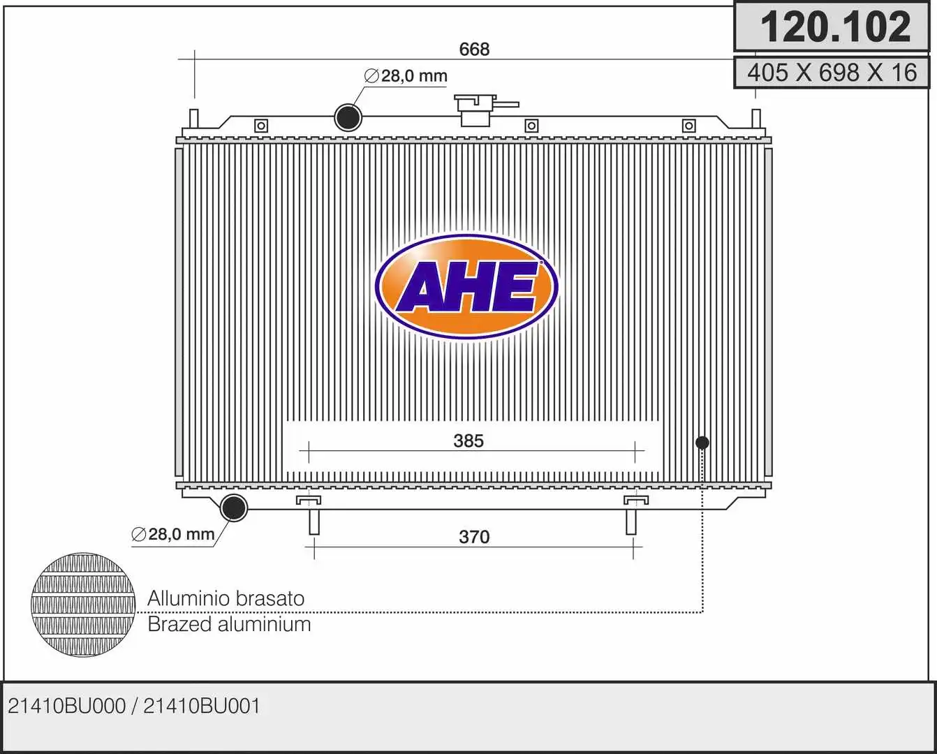 Radiator, engine cooling (120.102)