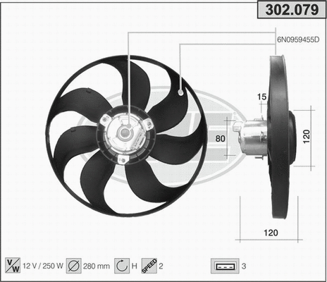 Fan, engine cooling (302.079)