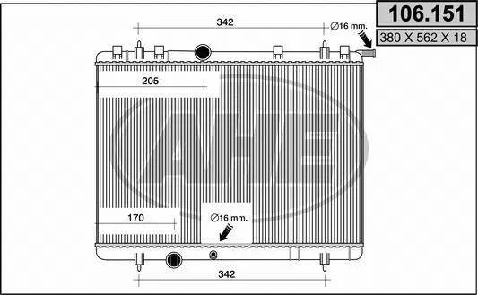 Radiator, engine cooling (106.151)