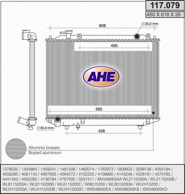 Radiator, engine cooling (117.079)