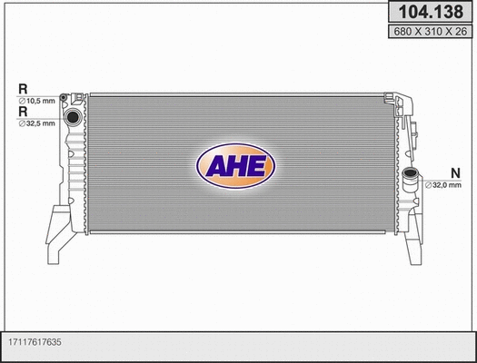 Radiator, engine cooling (104.138)