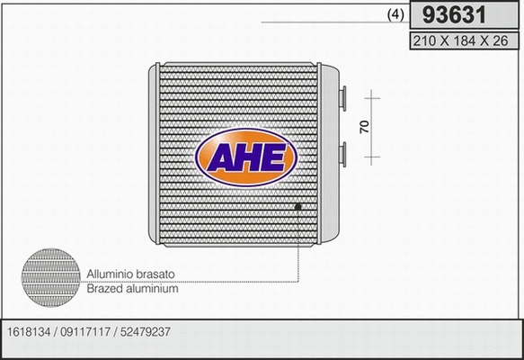 Heat Exchanger, interior heating (93631)