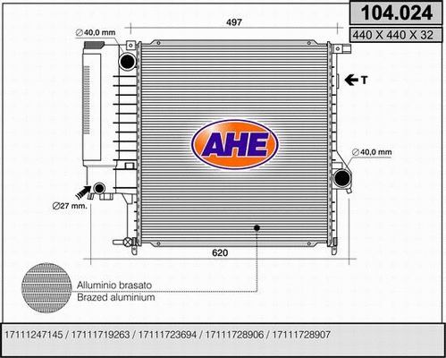 Radiator, engine cooling (104.024)