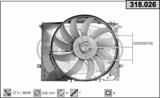 Fan, engine cooling (318.026)