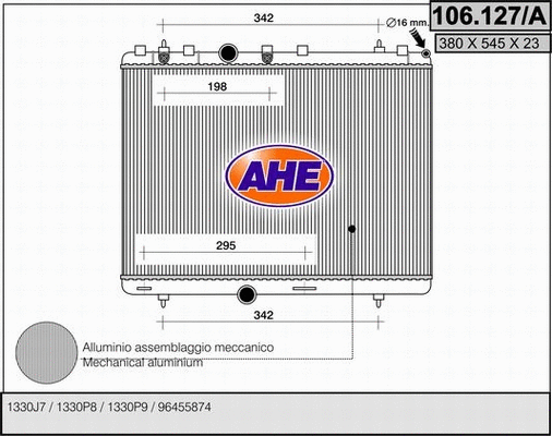 Radiator, engine cooling (106.127/A)